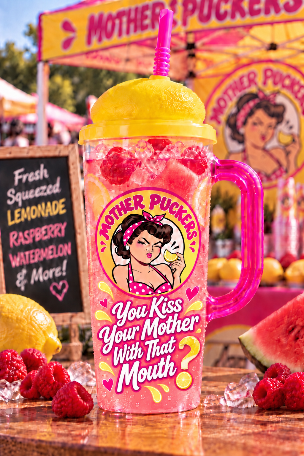 Mother Puckers souvenir cup